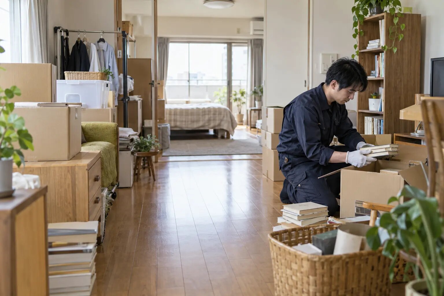 物がたまった部屋を仕分けするイメージ